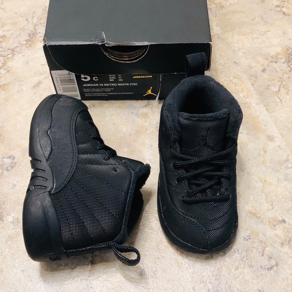 Jordan Retro XII Black Winterized Baby Size 5C